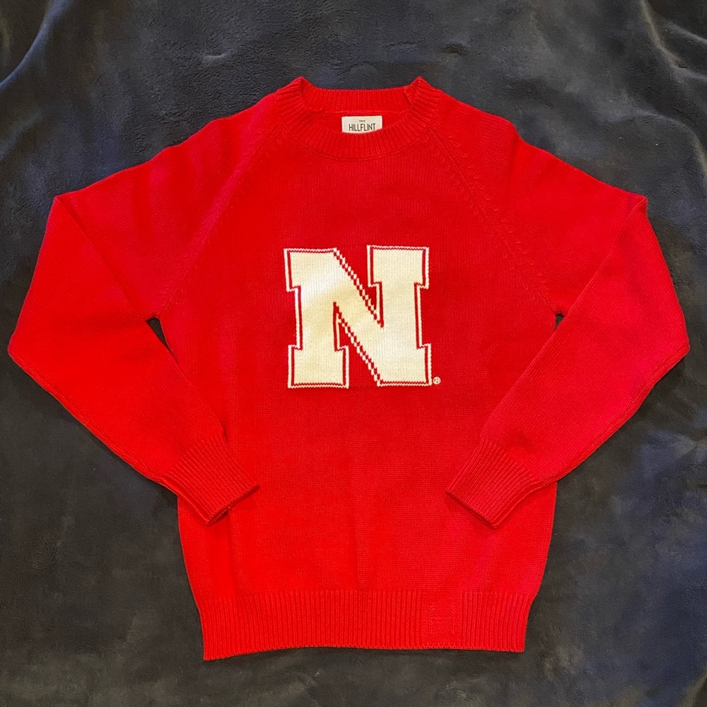 Hillflint Nebraska Letter Sweater - XS - NWT- Unisex